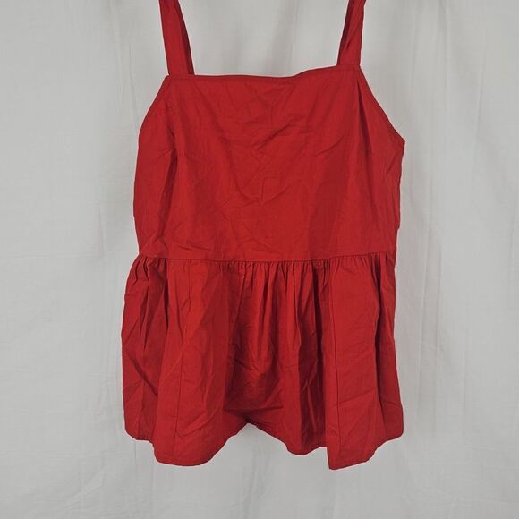 ASOS Red Tank Sleeveless Cami Women's Size 4 Pleated - Picture 2 of 7